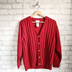 BOBBIE BROOKS Vintage Cherry Red Cardigan, S
